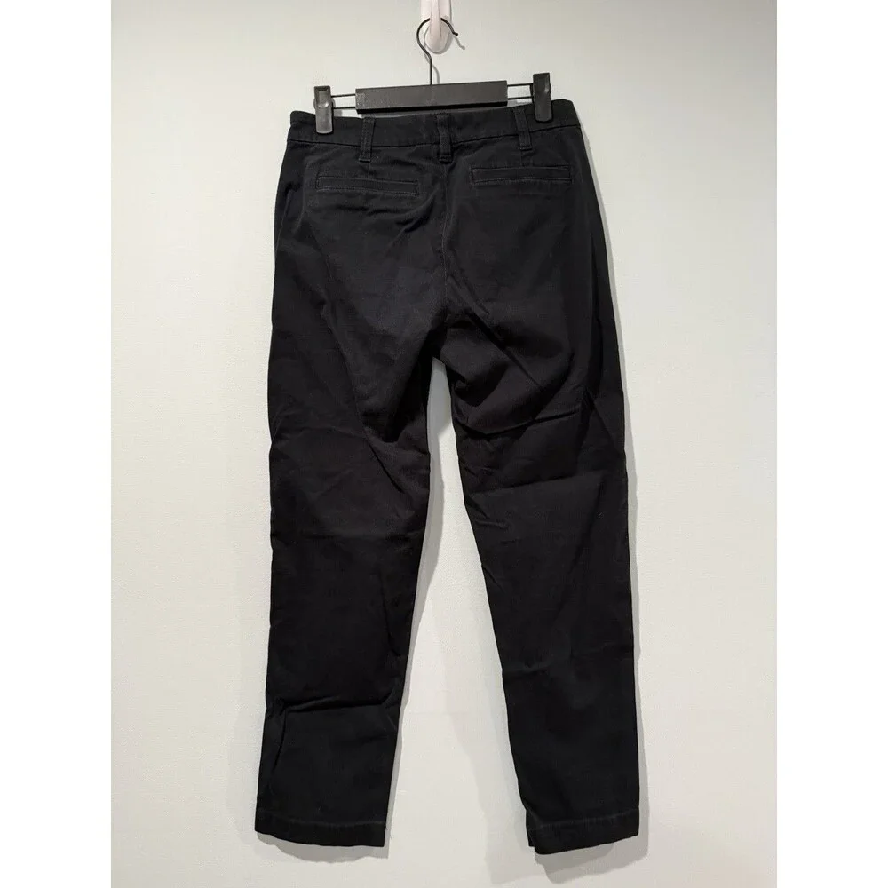 J.Crew Chino Pants Women 28** Black High Rise Girlfriend Straight Office Career